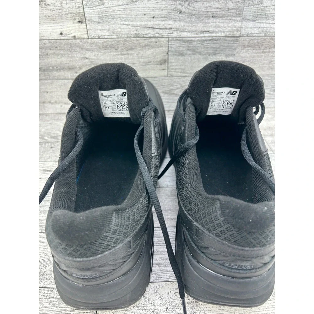 New Balance 928v3 Women Sz 10D Wide Black Leather Walking Shoes WW928BK3 Rollbar